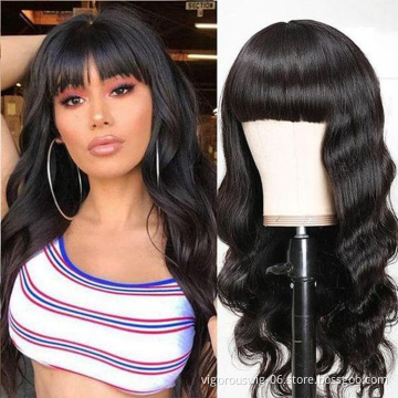 Vigorous deep wave natural extension curly cuticle aligned cheap supplier for women 100% human hair wigs with bangs